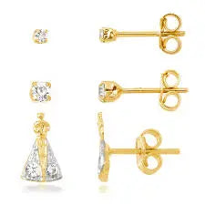 Brincos variados semi-joia (Farlla)