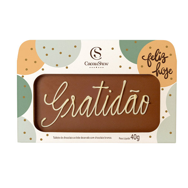 CS Tablete ao Leite Chocoarte Gratidão 40g
