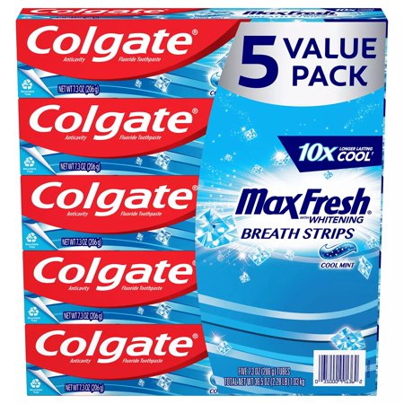 Colgate Max Fresh Toothpaste Cool Mint 7.3 Ounce (Pack of 5)