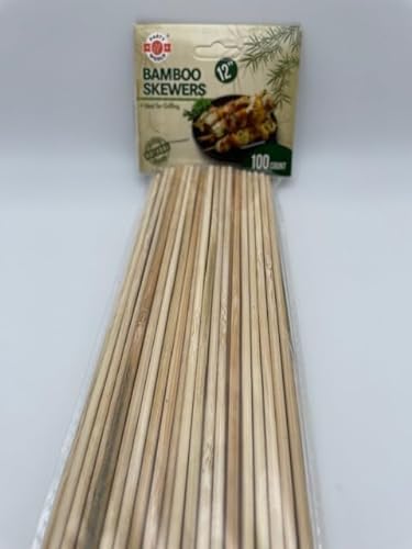 Espetinho palito 100% Natural Bamboo - 12 in - Pack of 100