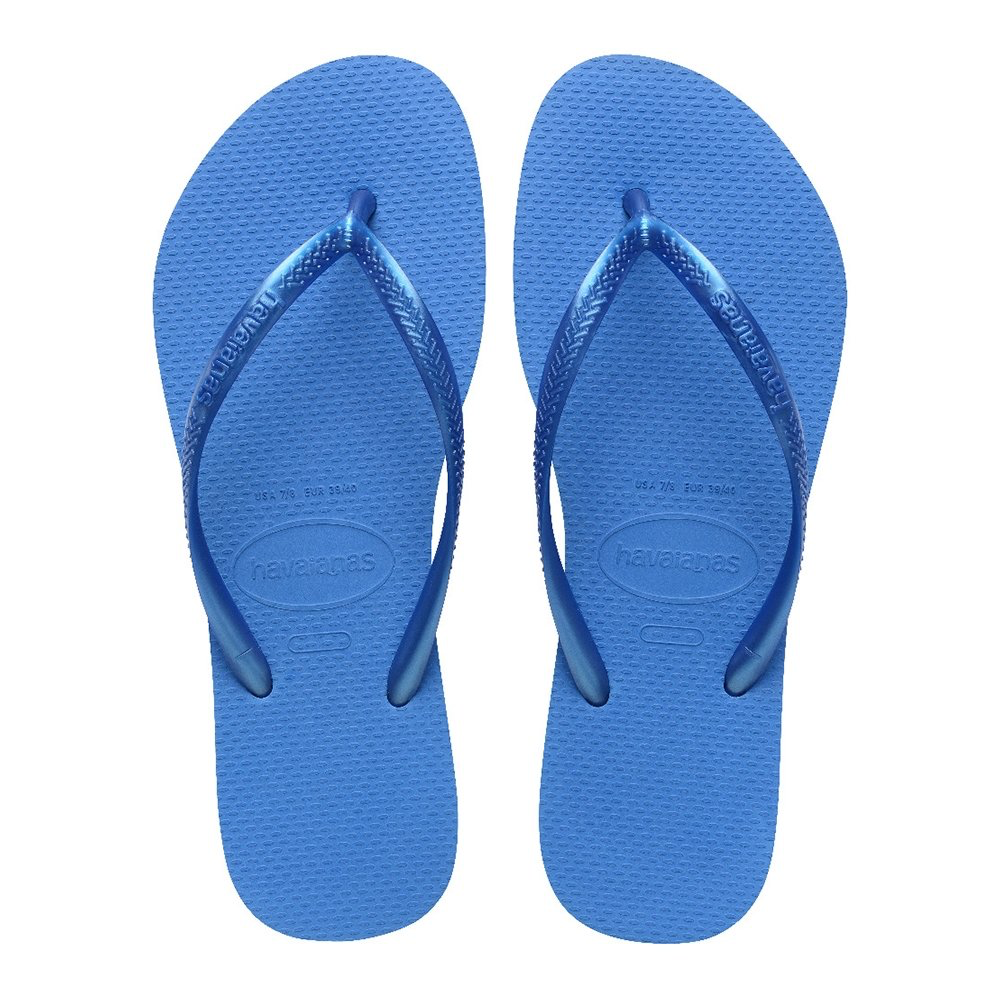 Sandalia Havaiana Slim Basica Azul Brilhante