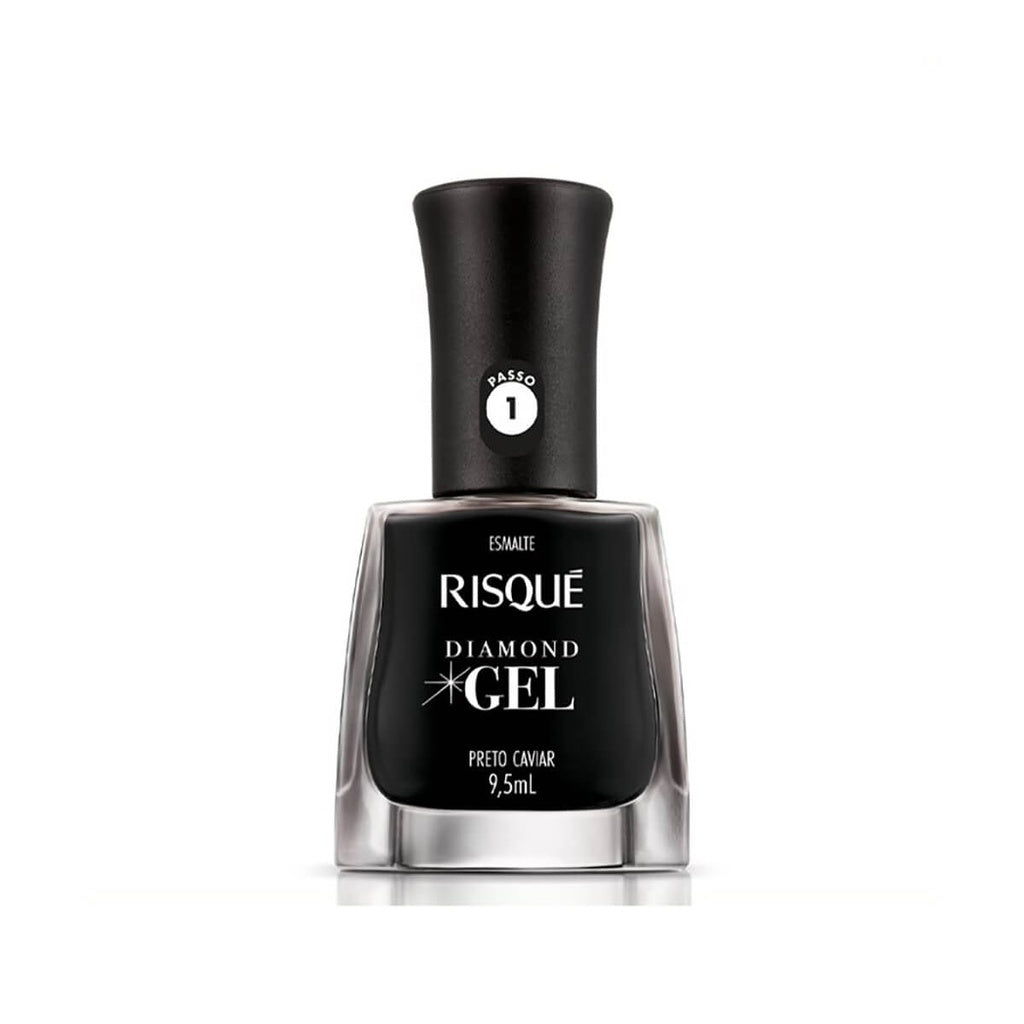 Esmalte Risque Diamond Gel Preto Caviar Cremoso 9,5ml