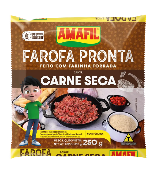 Amafil Farofa Pronta Carne Seca 250g