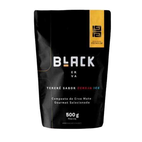 BLACK ERVA - Brazilian Yerba Mate Terere - Selected Herbs - Longlast Flavor - 17.637 OZ (500g) (Ice Cherry)