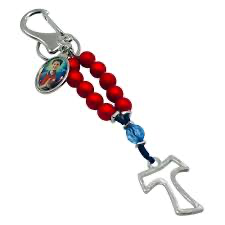 Chaveiro Vermelho Cruz Carlo Acutis