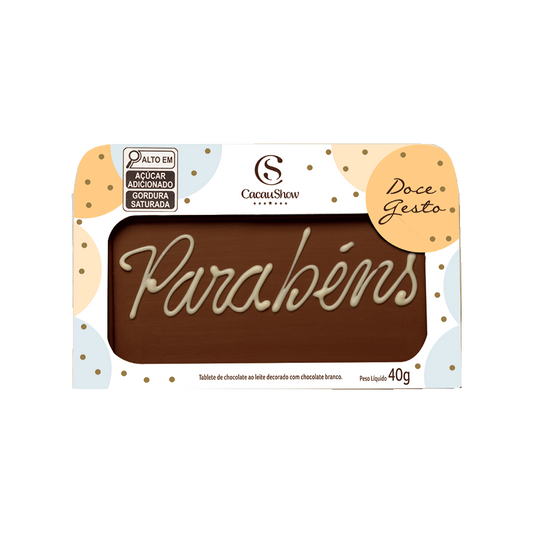 CS Tablete ao Leite Chocoarte Parabéns 40g