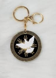 Chaveiro Espirito Santo (preto/dourado)