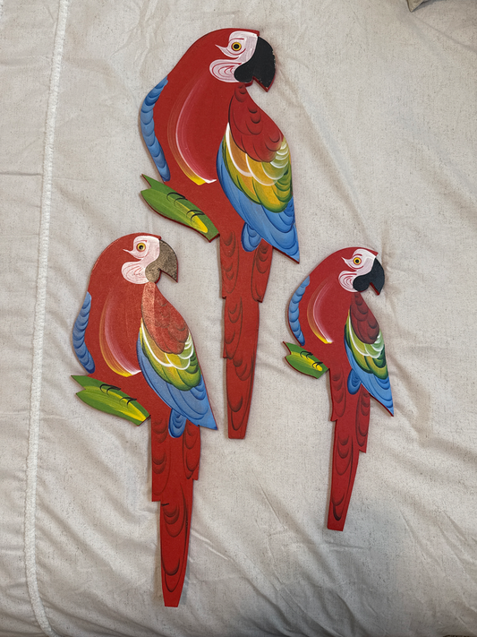 Enfeite parede Trio Arara Grande