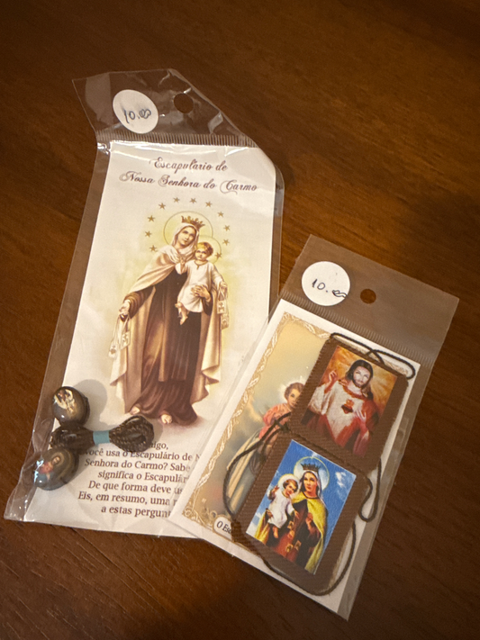 Escapulario Nossa Sra do Carmo (tecido ou madeira Farlla)