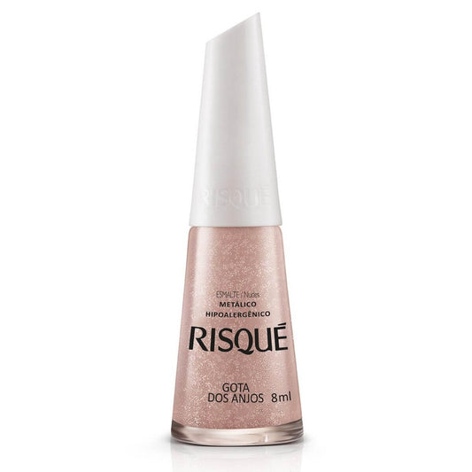 Esmalte Risqué Nude Metálico Gota Dos Anjos 8ml
