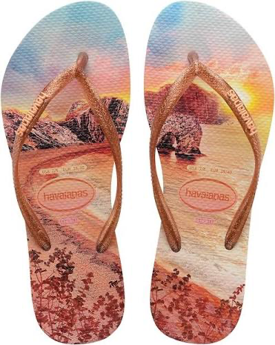 Havaianas Slim Paisagem Bege/Laranja