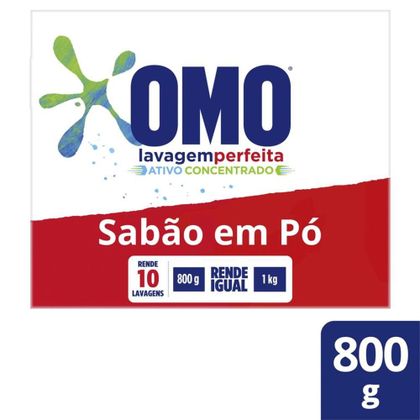 Lava Roupas Omo Lavagem Perfeita 800G Omo