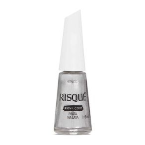 RISQUE ESMALTE PRATA NA LATA