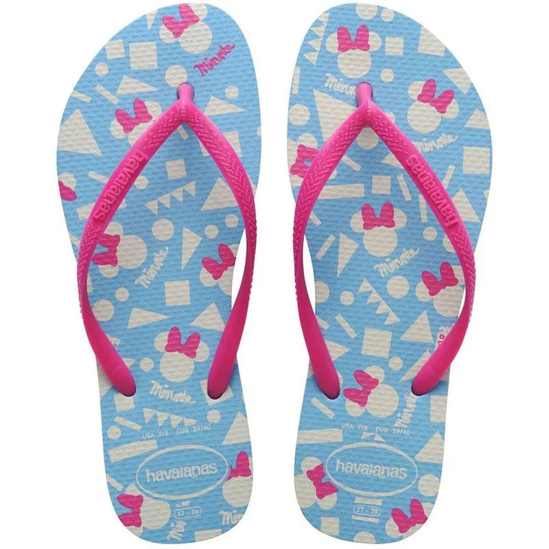 Sandalia Havaiana Slim Disney Azul/Rosa