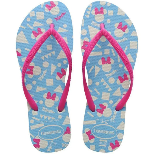 Sandalia Havaiana Slim Disney Azul/Rosa