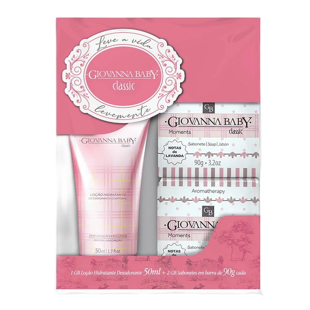 Kit Loção Hidratante Giovanna Baby Classic 50ml + Sabonete Vegetal Giovanna Baby Classic 2 Unidades 90g Cada