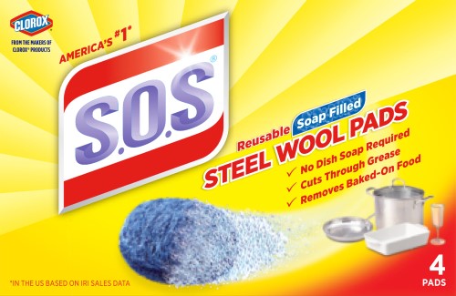 Steel Wool Soap Pads, Steel, 4/Box, 24 Boxes/Carton