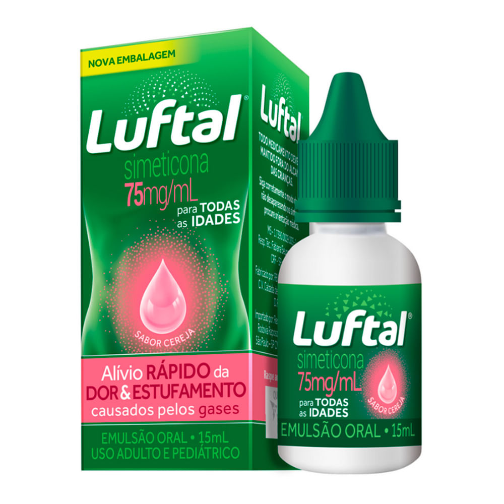 Antigases Luftal Simeticona 75mg/ml Gotas Sabor Cereja 15ml